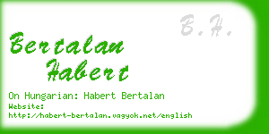 bertalan habert business card